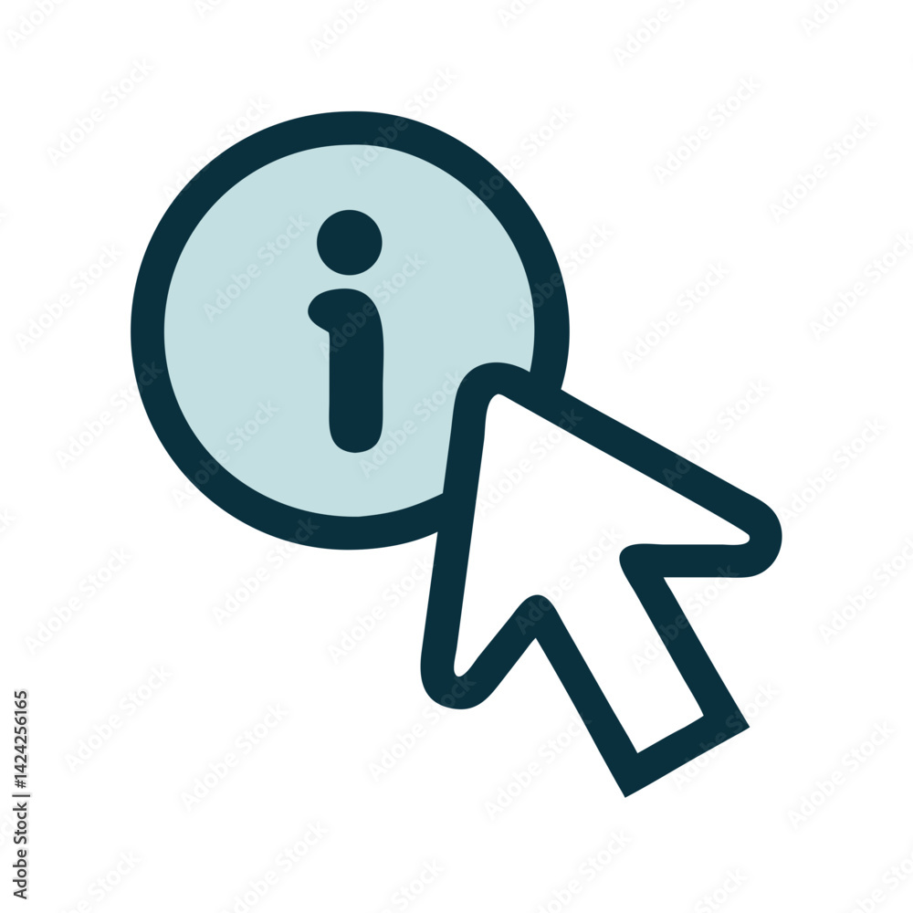 Poster Info Button with Cursor Icon Representing Clickable Information Access