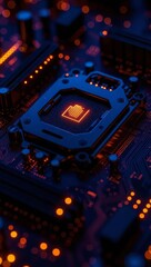 Fototapeta premium Close-up of a CPU on a Circuit Board