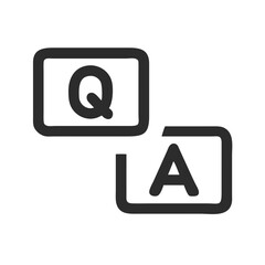 Fototapeta premium Q and A Boxes Icon Representing Answered Inquiries