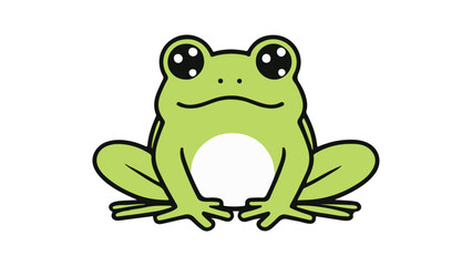 green sitting tree frog vector illustration, simple sitting frog vector illustration