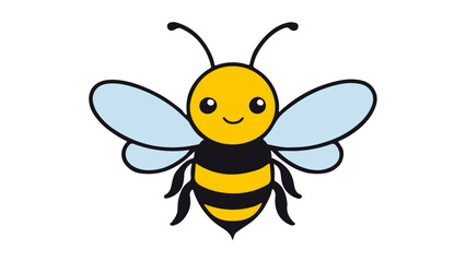 cute smiling bee vector illustration, bee icon vector illustration