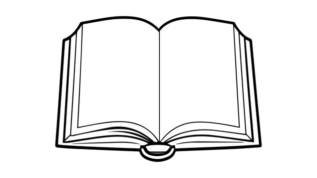 open book with blank pages simple vector illustration