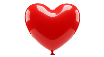 Romantic red heart balloon floating on a pristine white backdrop isolation
