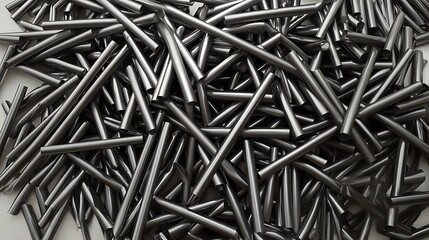 Metal rods in a pile