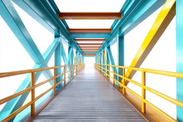 Modern Perspective of a Colorful Steel Bridge Interior View