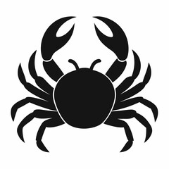 black crab on white background