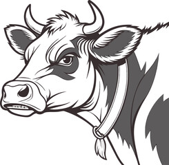 black and white cow
