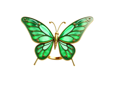 Emerald and Gold Butterfly Ring - Powered by Adobe
