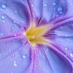 Obraz premium Close-up of a beautiful morning glory flower with water droplets on its petals