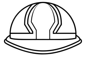 Construction Helmet Line Art Vector Illustration