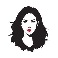 Black silhouette of woman face