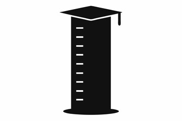 Graduated Cylinder Silhouette Vector Illustration