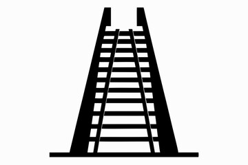 Ladder Black and White Silhouette Vector Illustration