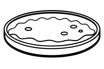 Petri Dish Line Art Vector Illustration