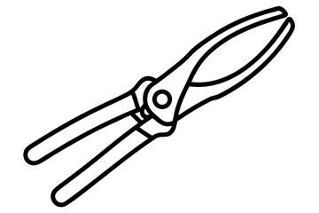 Pruning Shears Line Art Vector Illustration