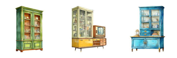 Elegant Watercolor Luxury Cabinets for Stylish Home D&eacute;cor