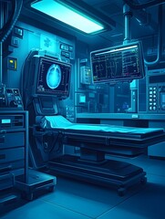 Advanced medical imaging equipment in hospital examination rooms