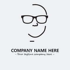woman with glasses silhouette illustration black and white for logo company vector image