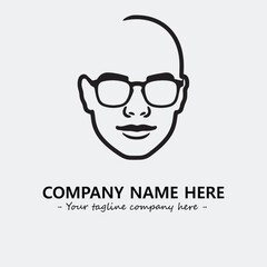 woman with glasses silhouette illustration black and white for logo company vector image