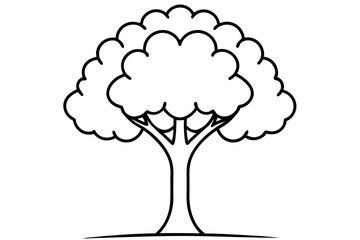 Tree Line Art Vector Illustration