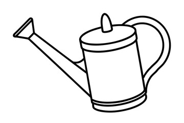 Watering Can Line Art Vector Illustration