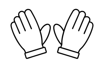 Obraz premium Work Gloves Line Art Vector Illustration