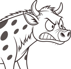 Cow Illustration With Angry Face
