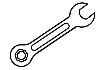 Wrench Line Art Vector Illustration
