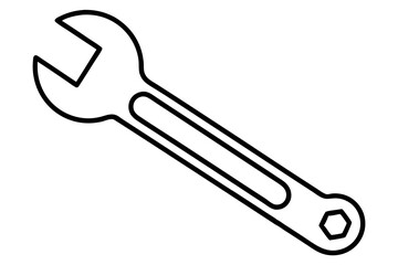 Wrench Line Art Vector Illustration