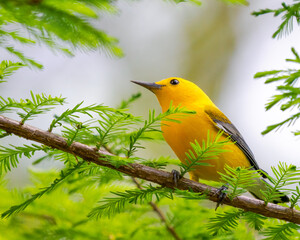 Prothonotary Warbler Close Up