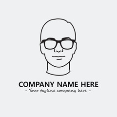 woman with glasses silhouette illustration black and white for logo company vector image