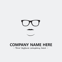 woman with glasses silhouette illustration black and white for logo company vector image