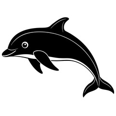 Animal porpoise silhouette vector illustrator 