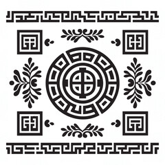 Modern Greek abstract geometric pattern background
