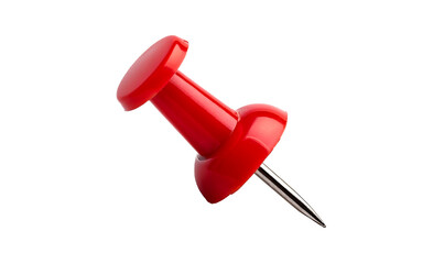 red push pin isolated on transparent Background