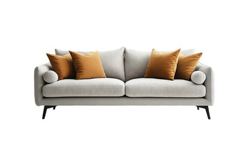 Fototapeta premium Modern sofa isolated on a transparent background. Luxury Sofa for Home Decor and Interior design.