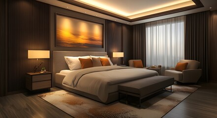 Luxurious hotel room interior design