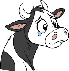 funny cow cartoon isolated