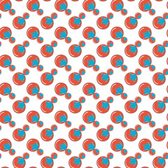 Seamless Pattern of Basketballs in Various Sizes on White Background 