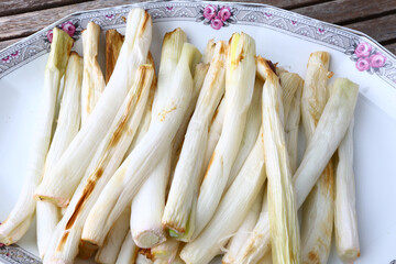 small onions as catalonian typical cal&ccedil;ots food