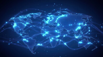 Global network map, abstract representation, digital connections
