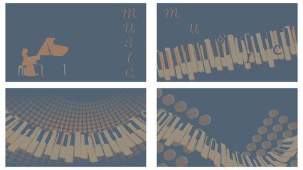 Minimalist piano key music card