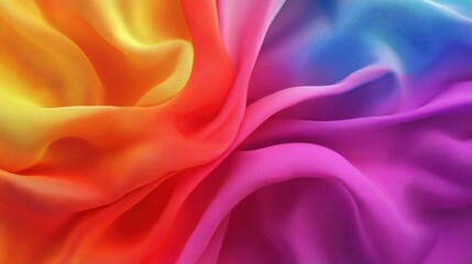 Obraz premium Abstract Colorful Silk Fabric Background with Smooth Drapes and Gradient