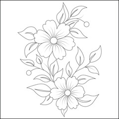 abstract floral background with flowers coloring page