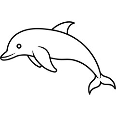 Animal porpoise line art vector 