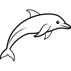 Fototapeta premium Animal porpoise line art vector 