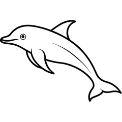 Animal porpoise line art vector 
