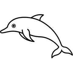 Animal porpoise line art vector 