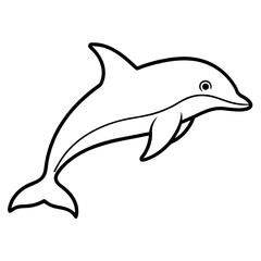 Animal porpoise line art vector 