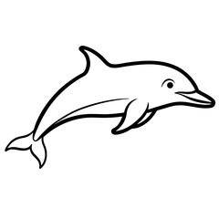 Animal porpoise line art vector 